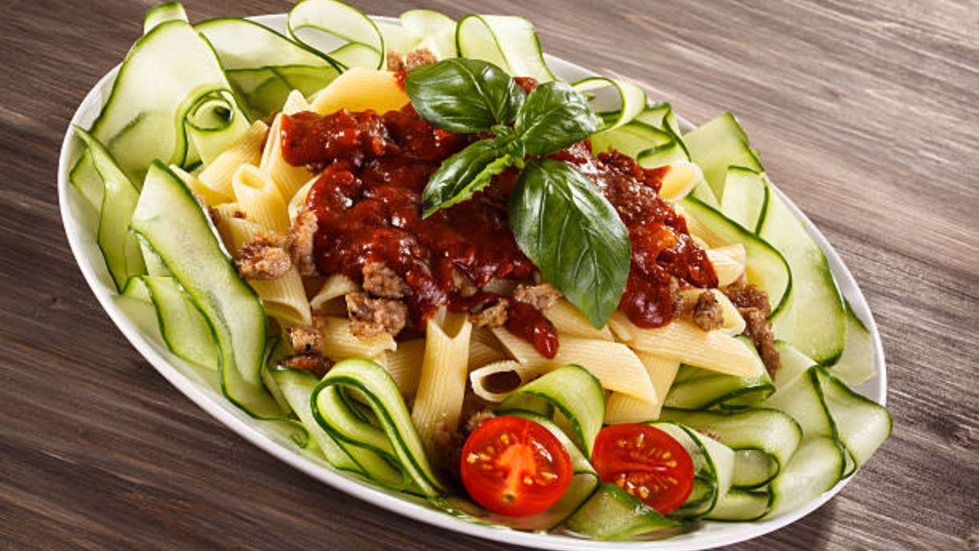 Cheesy Flat Zucchini Noodles