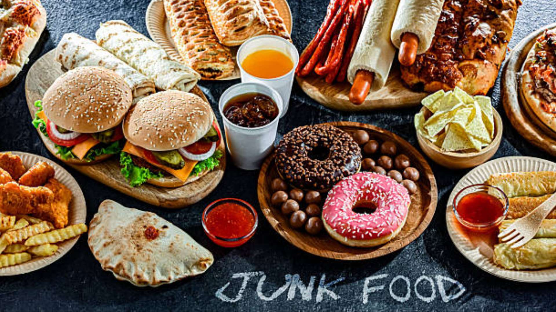 Person choosing healthy food over junk food, breaking cravings