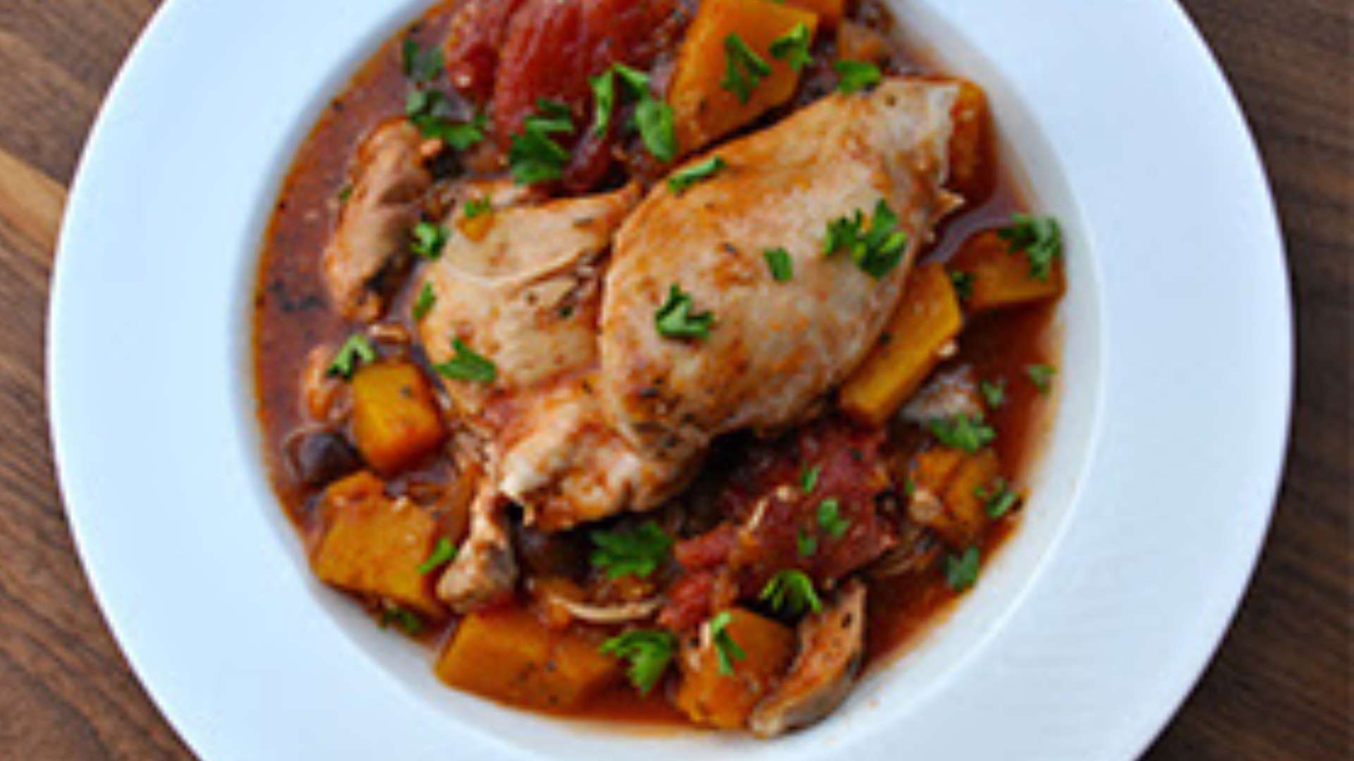 Taste of Italy Slow Cooker Chicken served with fresh herbs